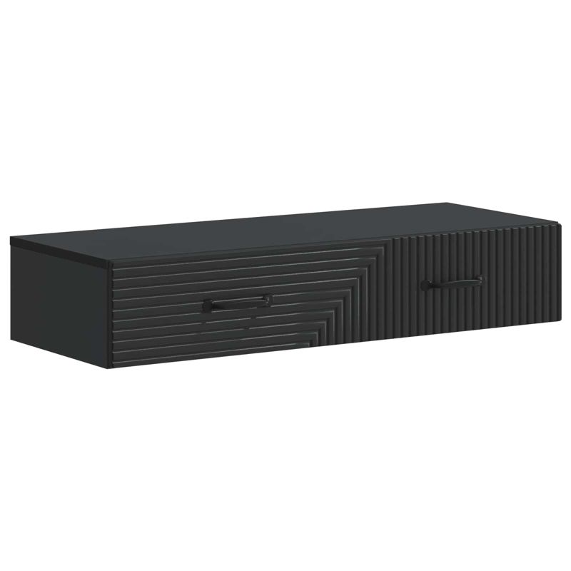 Stolik vidaXL boczny montowany na ścianie czarny z szufladą 87,5 x 34,5 x 17 cm stylowy 1 szt.
