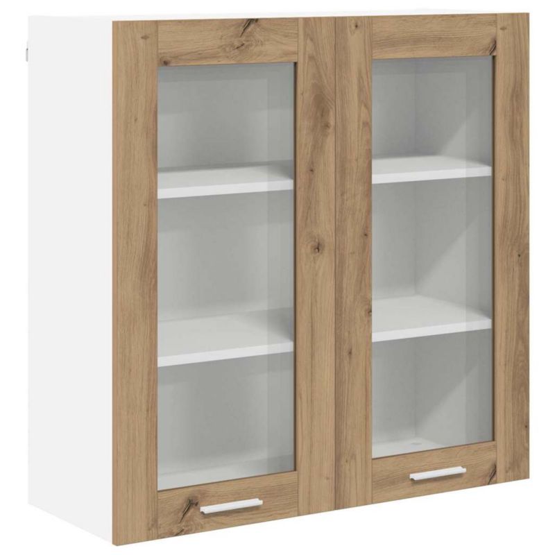 Szafka vidaXL wisząca brązowa z 3 półkami i 2 drzwiami 80 x 31 x 80 cm 1 szt.