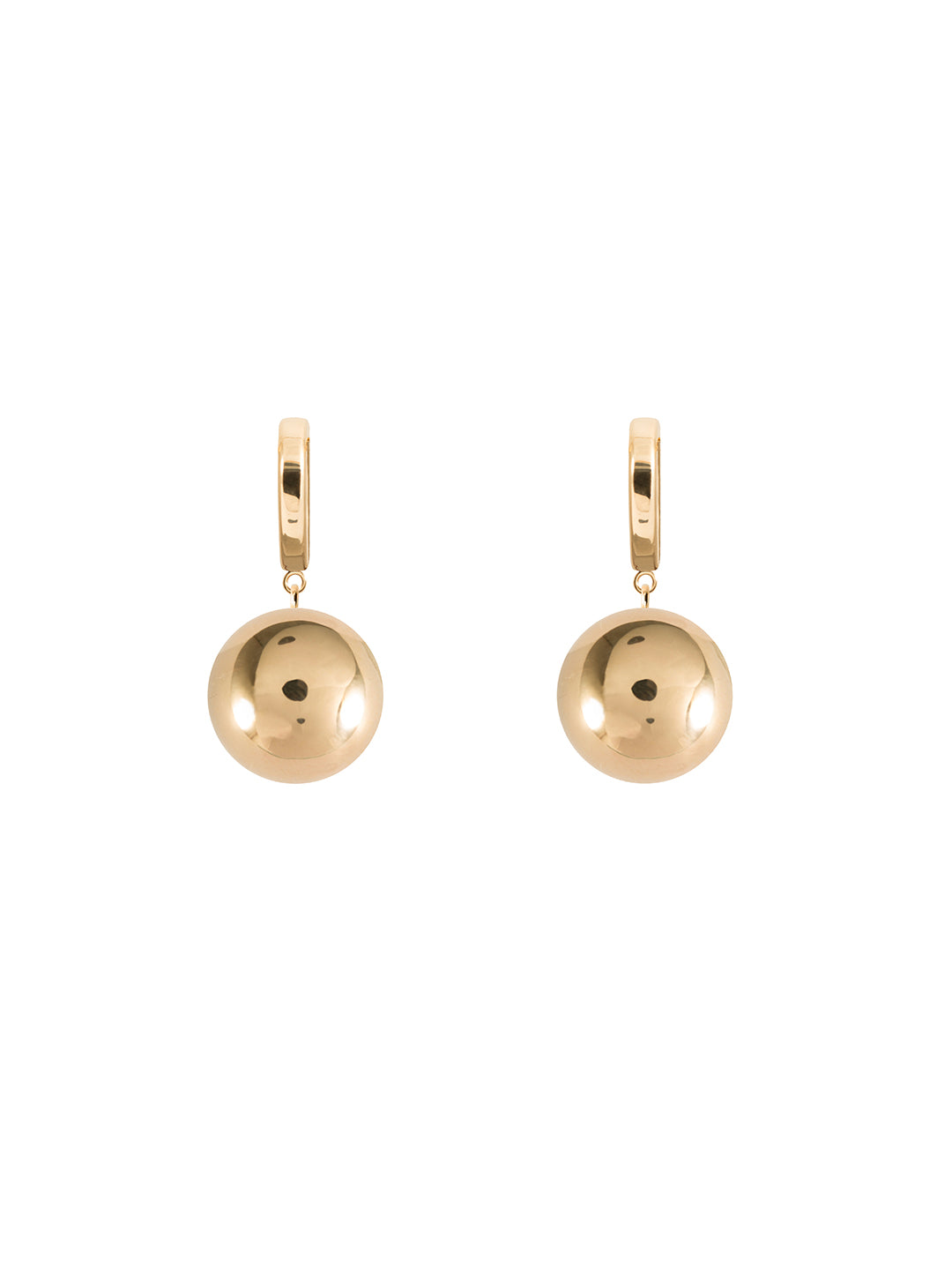 Cherry Earrings - Kolczyki z zawieszką w kształcie złotej kuli