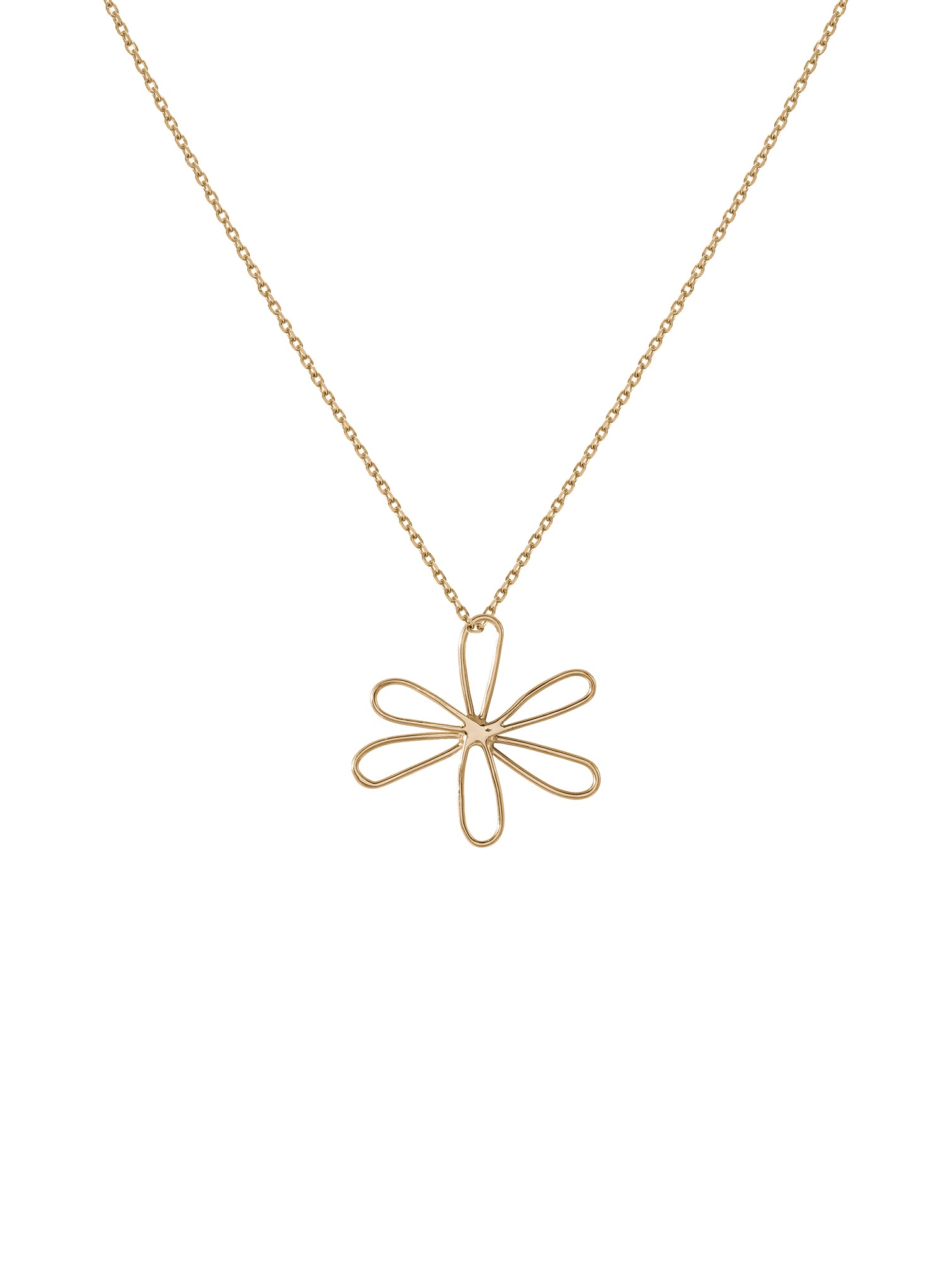 Fuji Necklace N°3 - naszyjnik z dużą zawieszką w kształcie kwiatka, 45