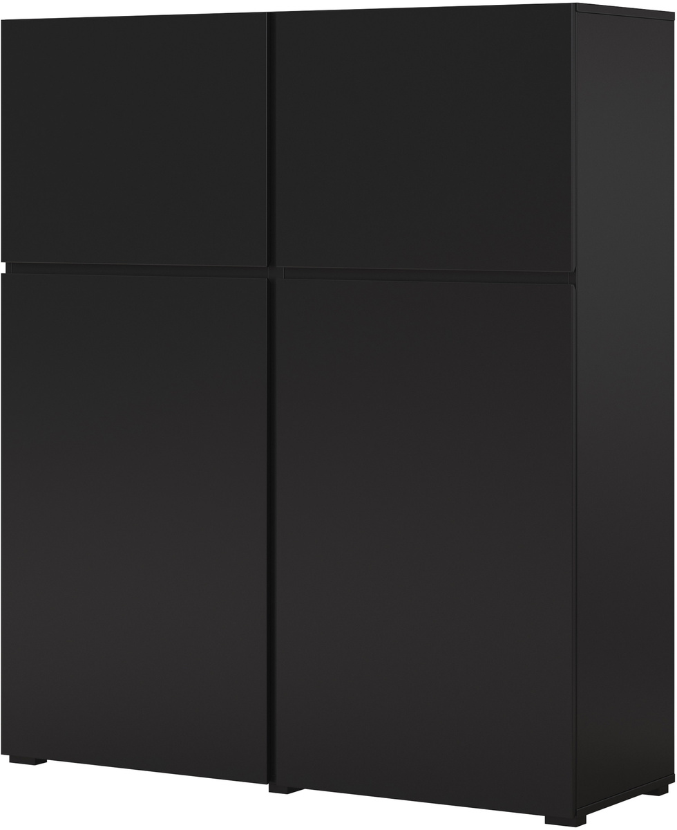 Wysoka komoda nowoczesna z półkami 120 cm CROSS czarna