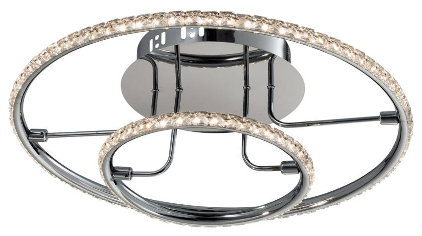 Szara lampa sufitowa plafon LED 36W 3000K do salonu ADEL chrom