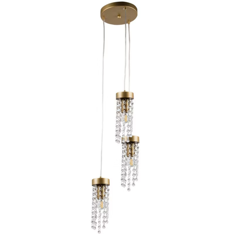 Lampa wisząca Gea 6295 złoto-przezroczysty kryształowa 3xE27 x 20W Polux