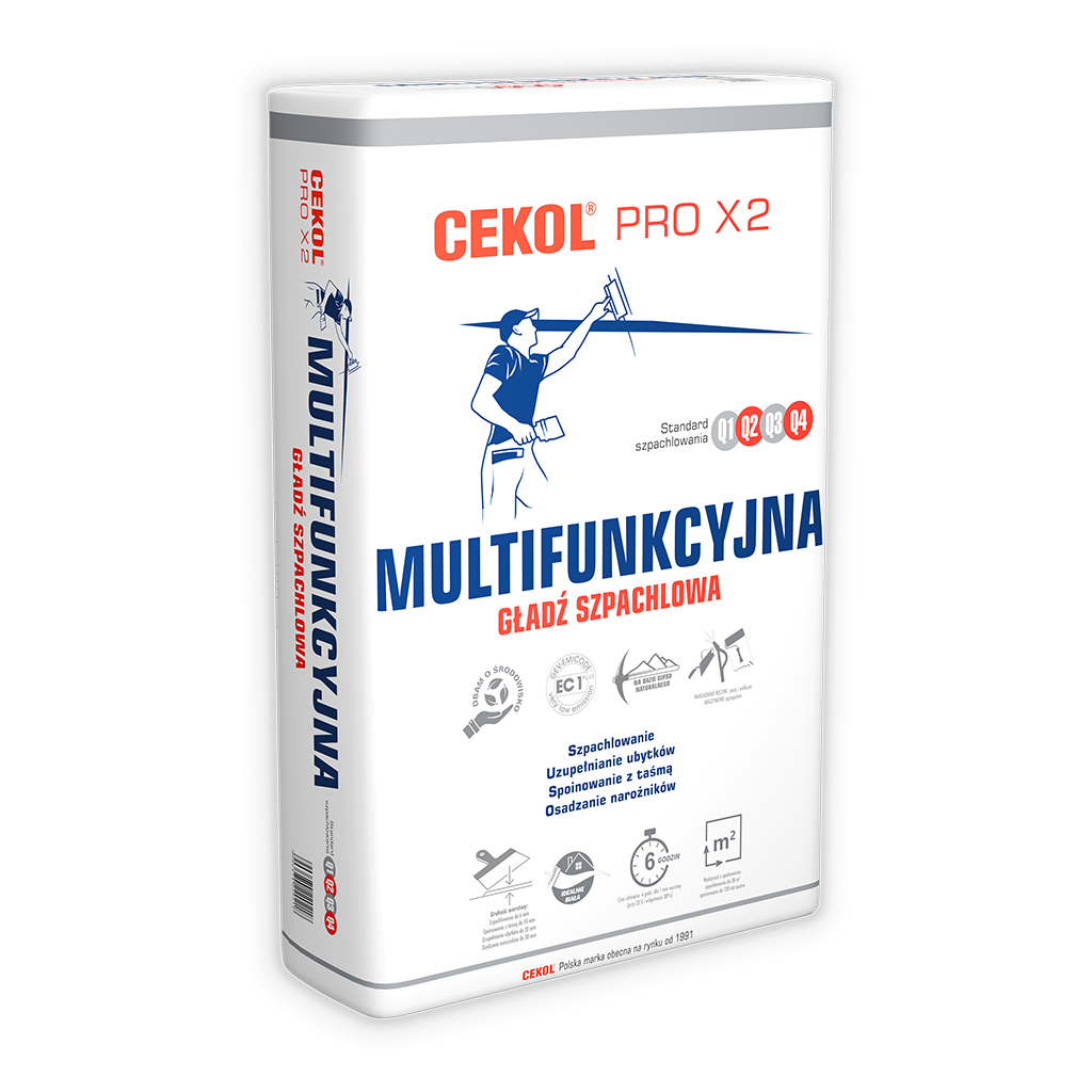 Multifunkcyjna gładź szpachlowa PRO X2 Cekol 20kg