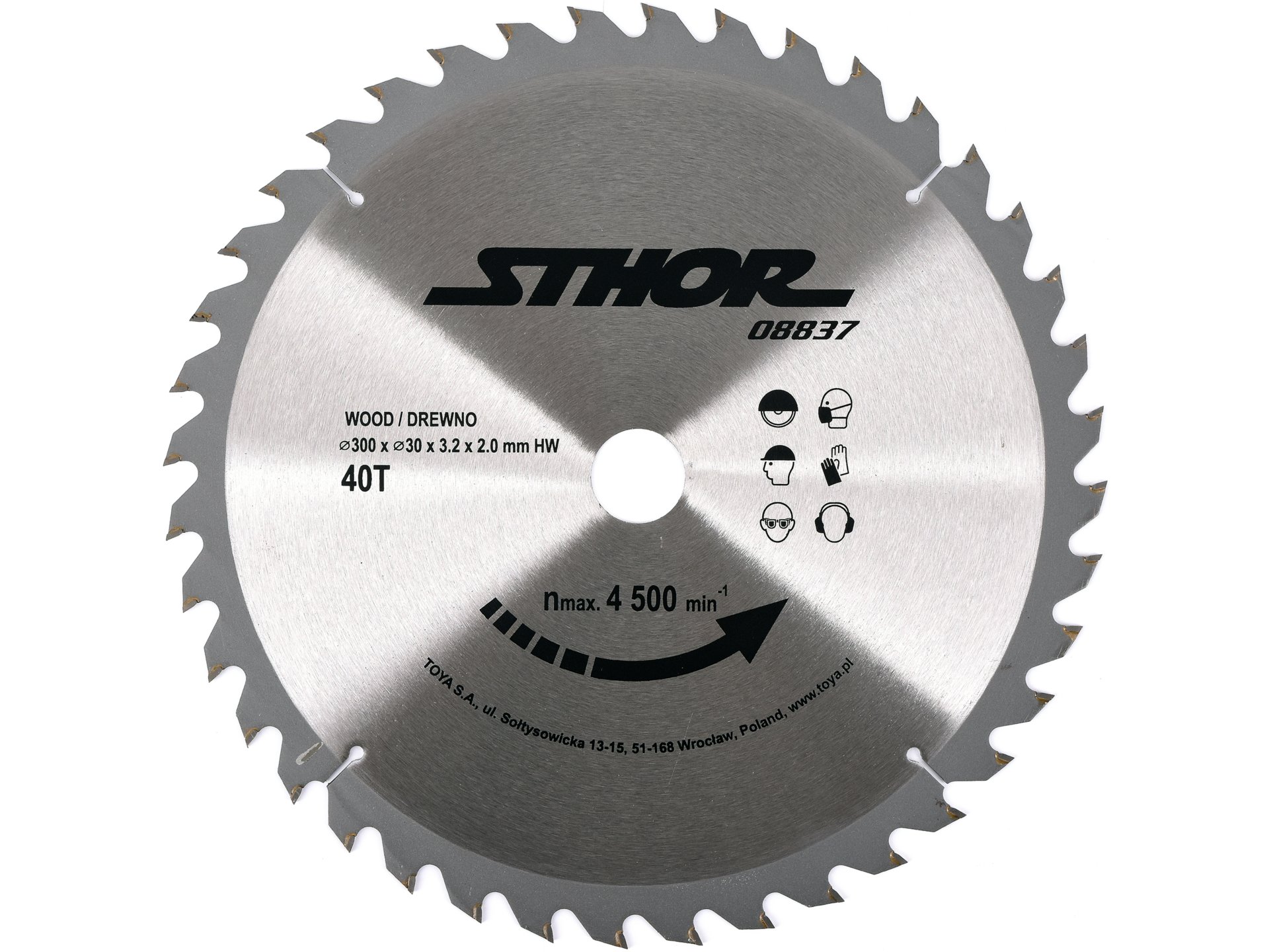 Piła tarczowa do drewna STHOR widiowa z węglikiem 300x30mm 40z 08837