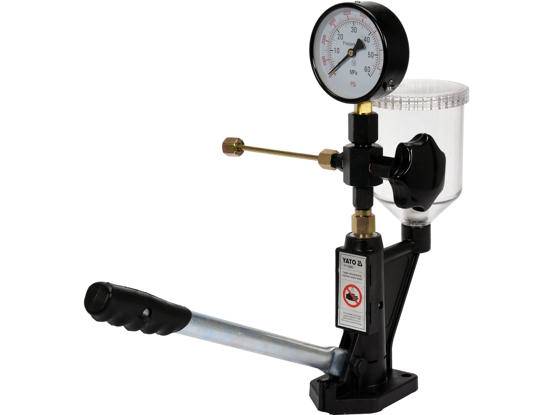 Tester wtryskiwaczy YATO 600 bar manometr do silników diesel ciężarowe YT-72963