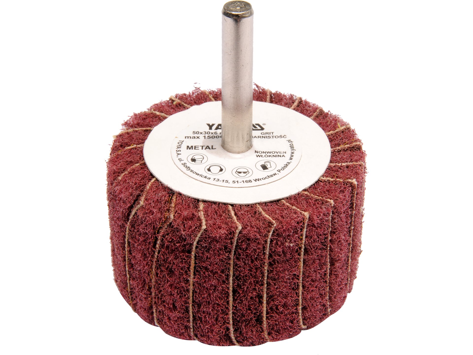 Ściernica listkowa YATO trzpieniowa 50x30mm P100 do metalu drewna YT-83391