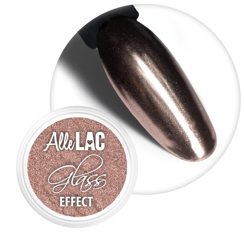 Pyłek lustrzany efekt do zdobień paznokci Glass Effect AlleLac Brown Nr 10