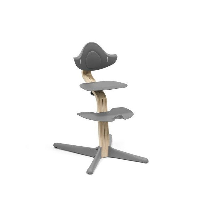 Stokke Nomi + Newborn Set - krzesełko + zestaw dla noworodka-Natural Grey-Newborn Set White-Grey Pink