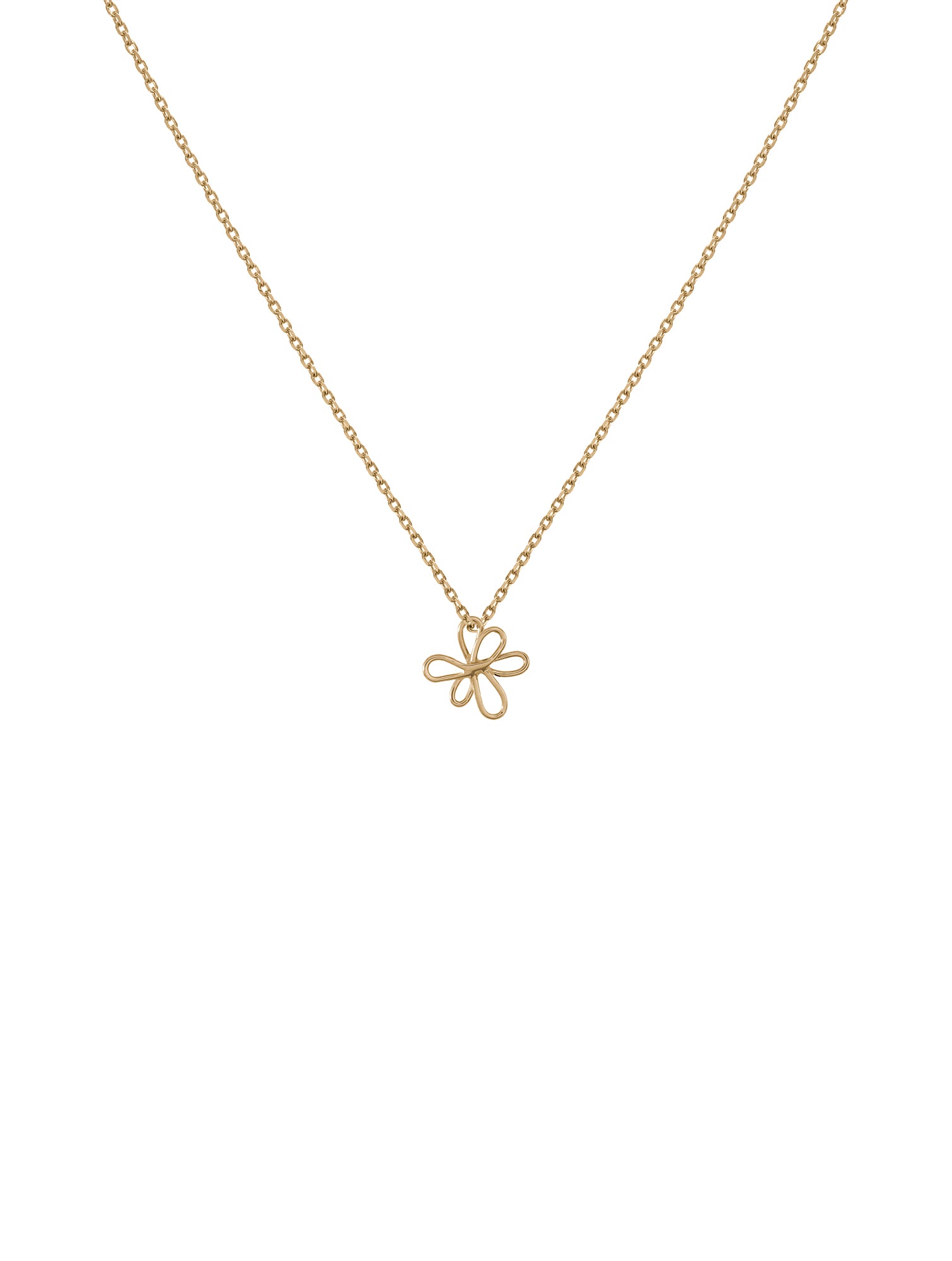 Fuji Necklace N°1 - naszyjnik z małą zawieszką w kształcie kwiatka, 45