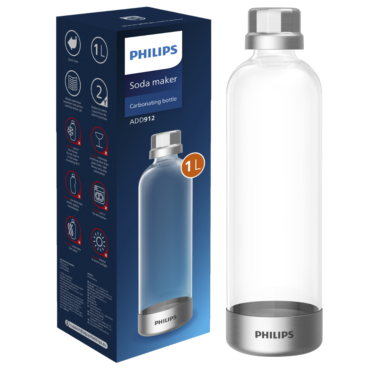 Zapasowa butelka Philips do saturatora GoZero. Oryginalna butelka Philips ADD912/10.
