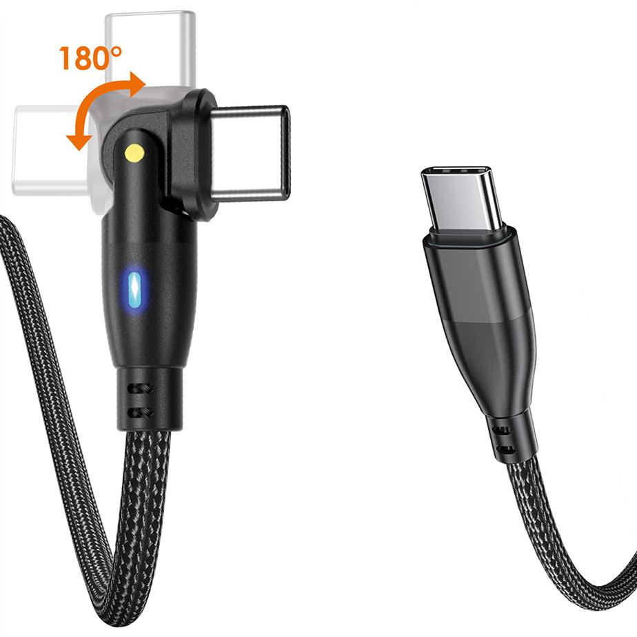 Kabel USBC na USBC 1,5m Spider obrotowy 180 60W KAB000355 - Henryx24