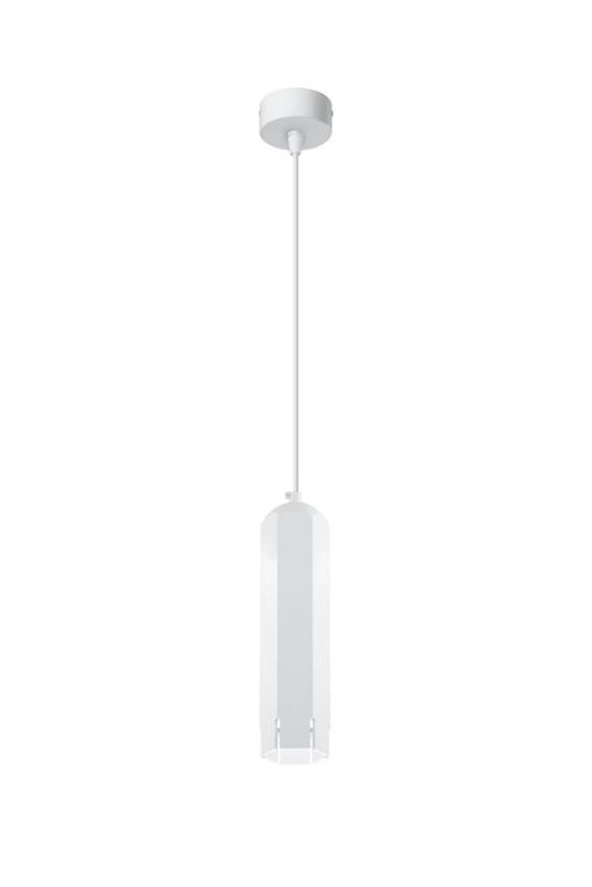 Biała lampa wisząca tuba do salonu 1 punkt światła