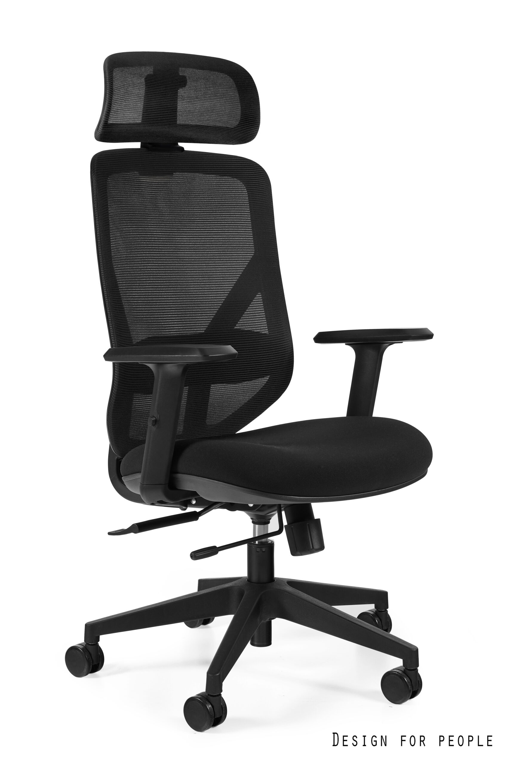 Fotel biurowy Unique HIT, ergonomiczny, siatka/tkanina, czarny