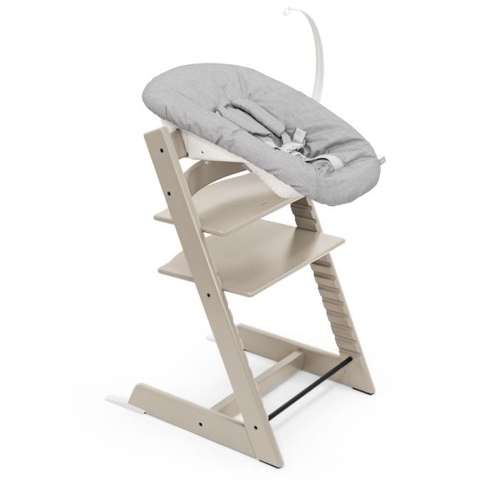 Stokke Tripp Trapp + Newborn Set - rosnące krzesełko do karmienia z zestawem dla noworodka-Cashmere Grey-Grey