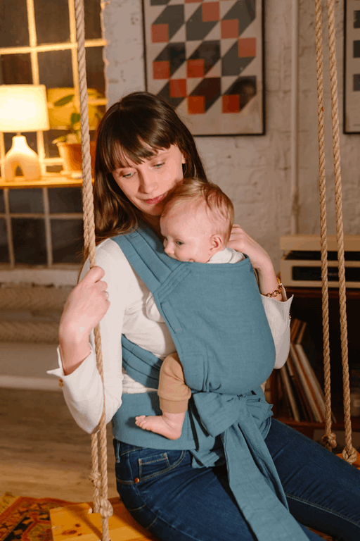 Kavka Handy - nosidełko regulowane hybrydowe-Teal Linen