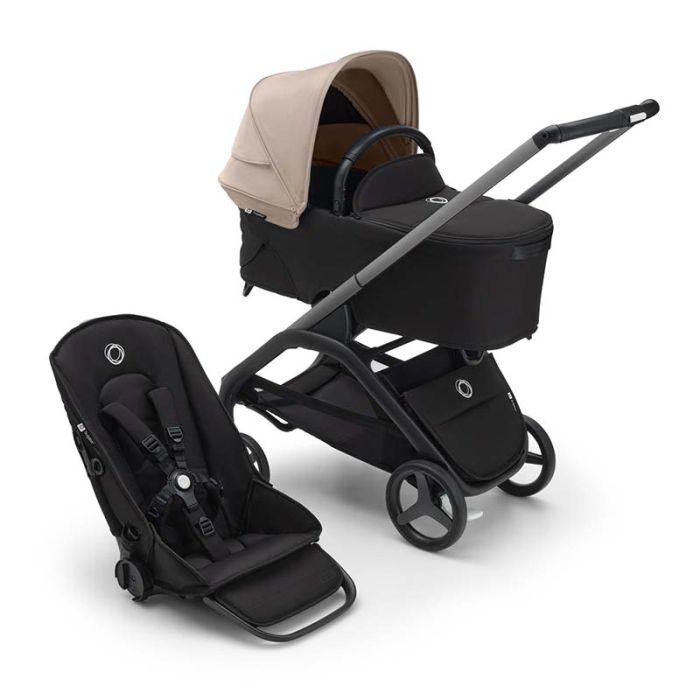 Bugaboo Dragonfly - wózek głęboko-spacerowy 2w1-Graphite-Desert Taupe-Midnight Black