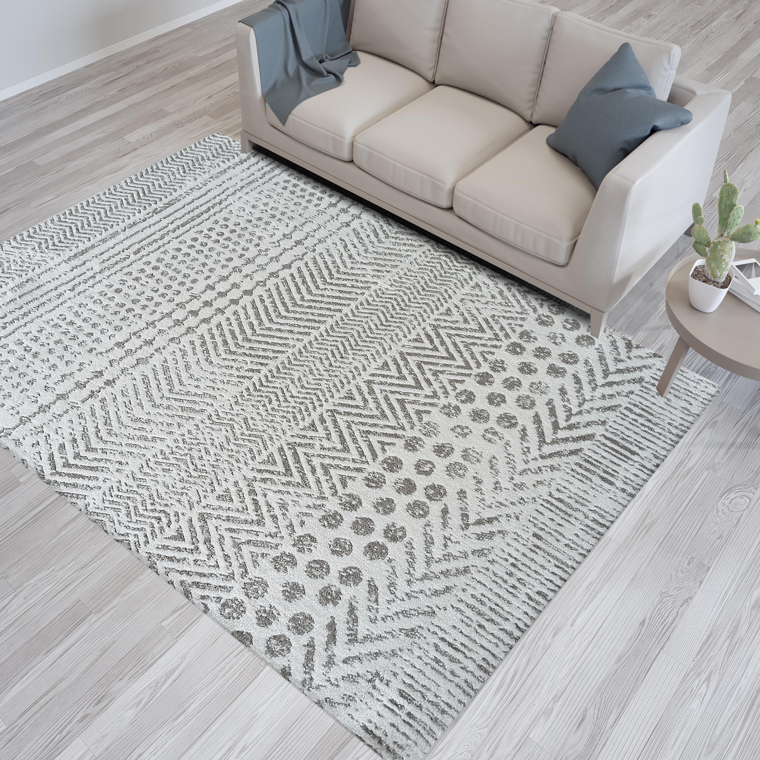 Dywan - 80 x 150 cm - Kremowy - Nowoczesny - Dywanopol