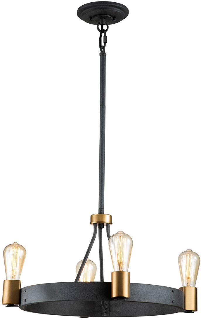 Darmowa Dostawa - Lampa wisząca 4x60 W mosiądz Quintiesse Silas QNSILAS4PDZ