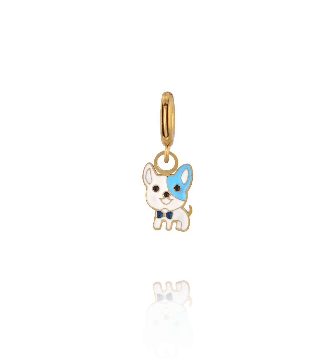 Charms złoty piesek z emalią CHA0153
