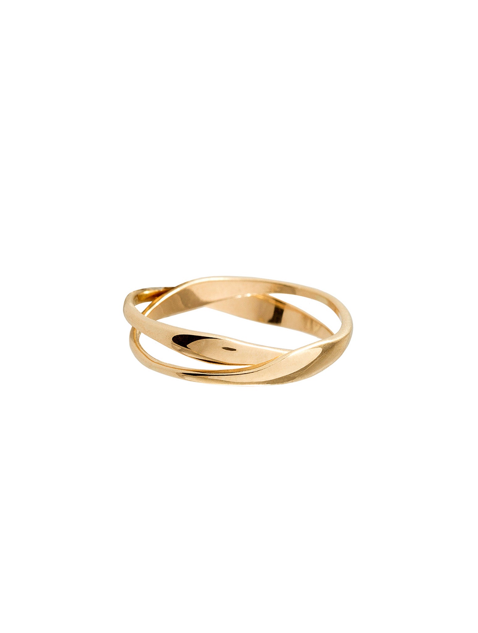 Calla Double Ring - pierścionek o dwóch nieregularnych obrączkach, 10