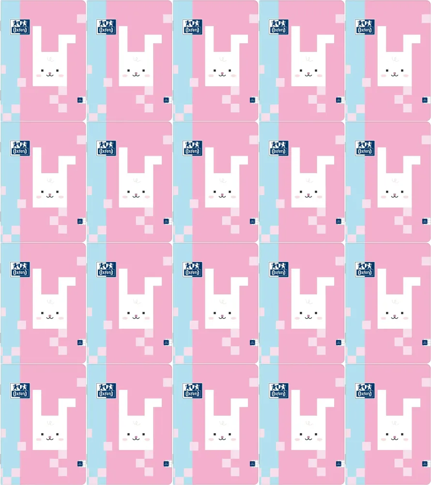 20x Zeszyt w kratkę Oxford Zoo Blocks, A5, 32 kartki, mix wzorów