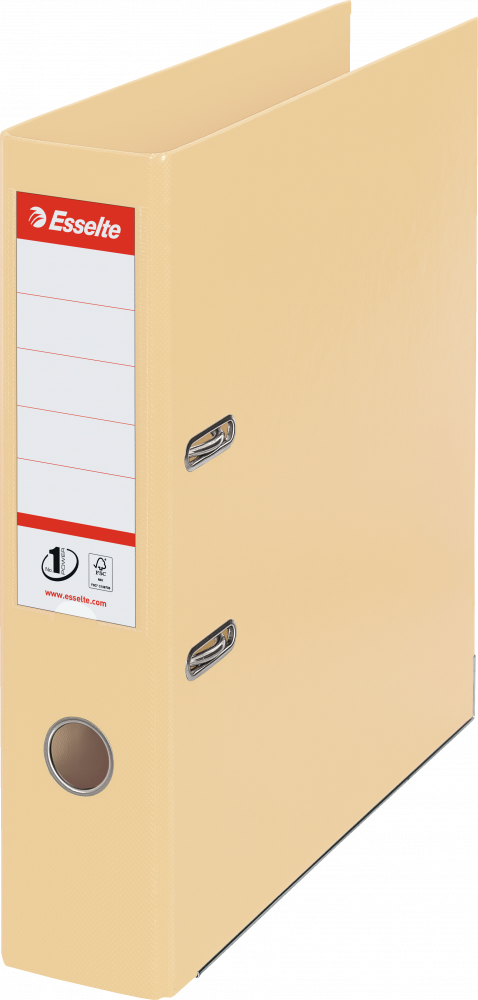 Segregator A4 Esselte No.1 Power, 75mm, do 500 kartek, 30% PP z recyklingu, beżowy