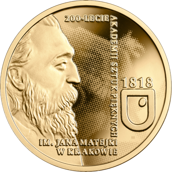 Złota moneta 200 zł 200-lecie Akademii Sztuk Pięknych im. Jana Matejki w Krakowie 2019 - wysyłka 24 h! - Mennica Skarbowa