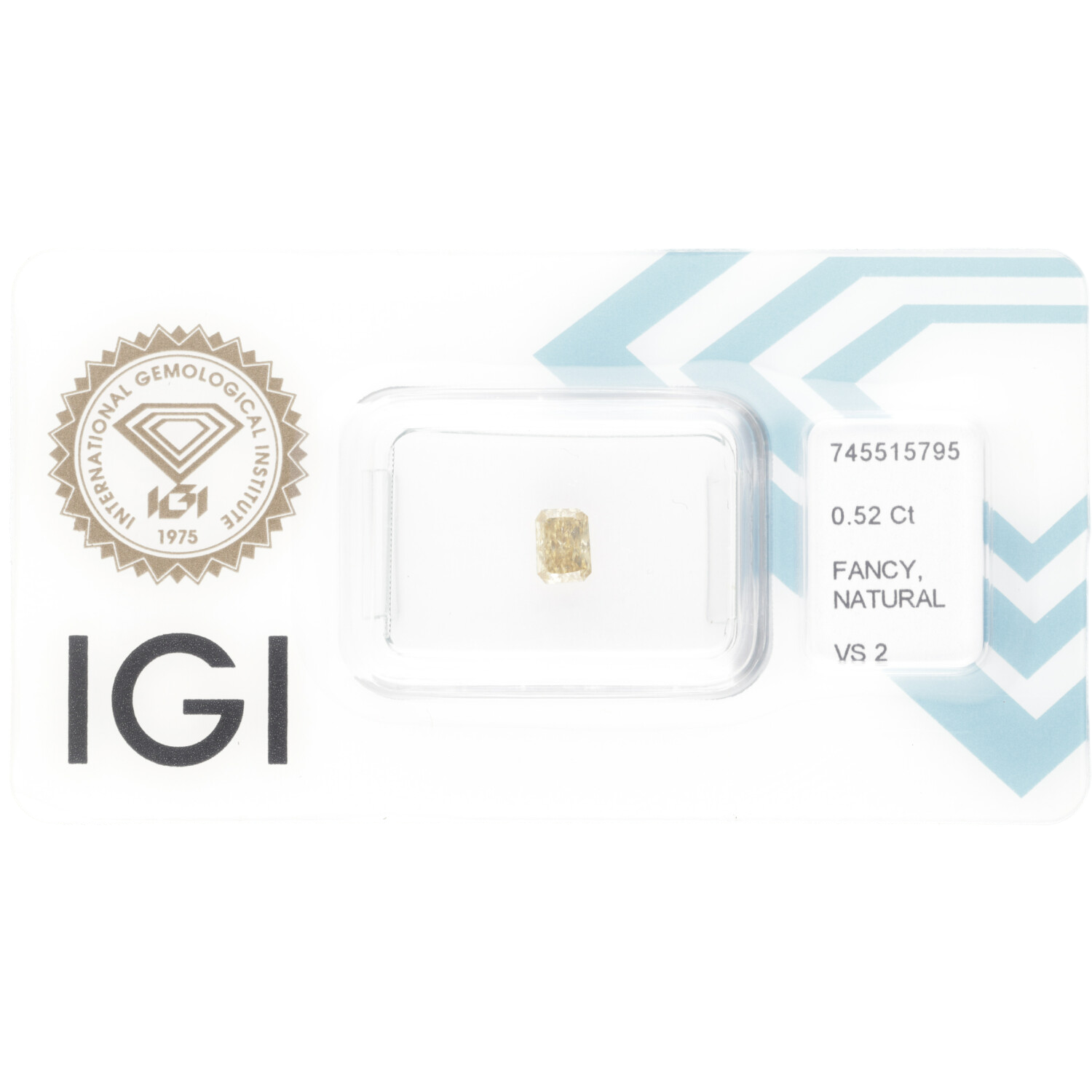 Diament naturalny 0,52 CT / Natural Fancy Intense Brownish Yellow / Cut Cornered RectanGular Modified Brilliant / VS2 / VG - Mennica Skarbowa