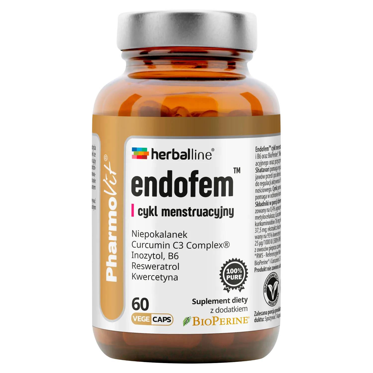 Pharmovit herballine endofem, cykl menstruacyjny, 60 kapsułek