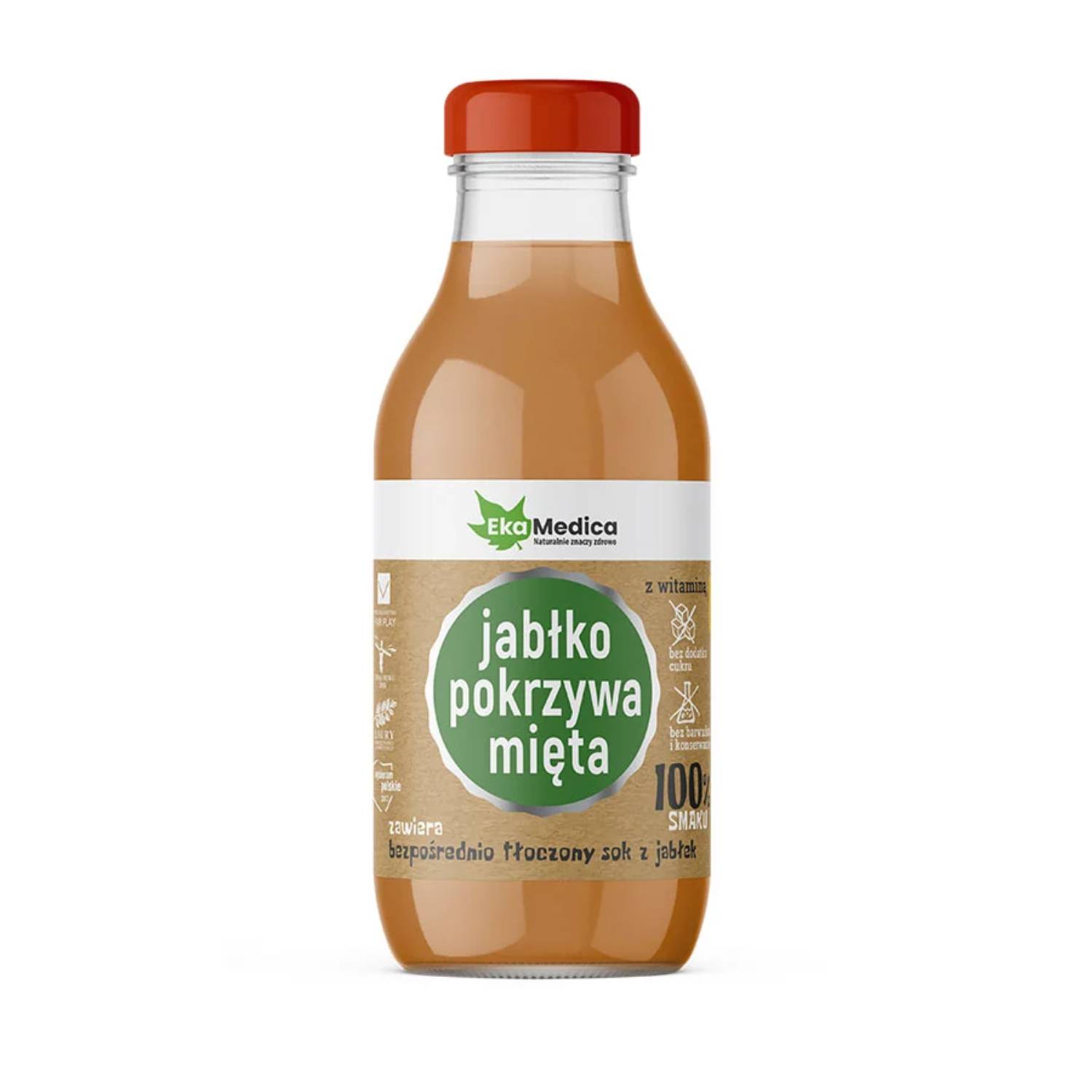 Ekamedica sok 100% jabłko, pokrzywa, mięta, 300 ml