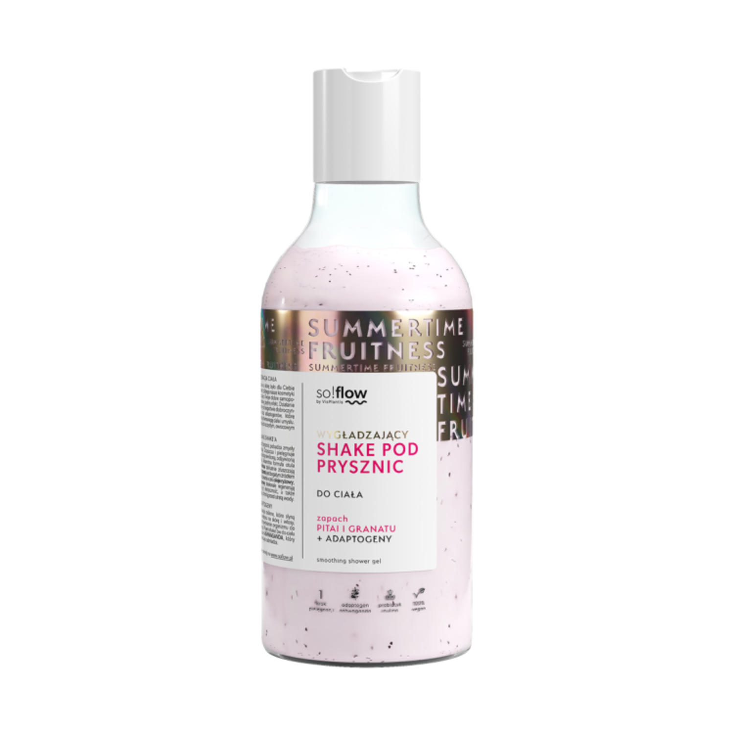 Gp vis plantis so!flow - wygładzający shake pod prysznic, pitaja i granat, 400 ml
