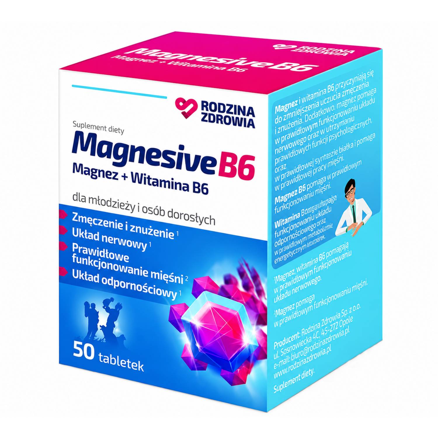 Rodzina zdrowia magnesive b6, 50 tabletek