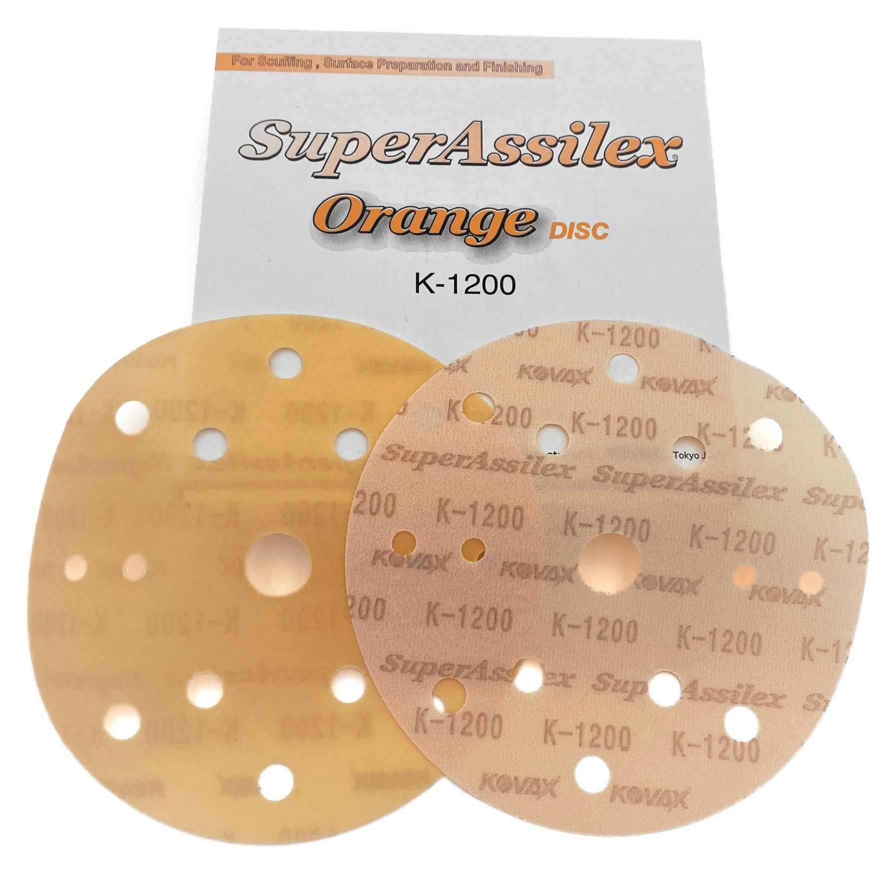Kovax Super Assilex Orange K1200 152mm 15H - krążek ścierny na rzep