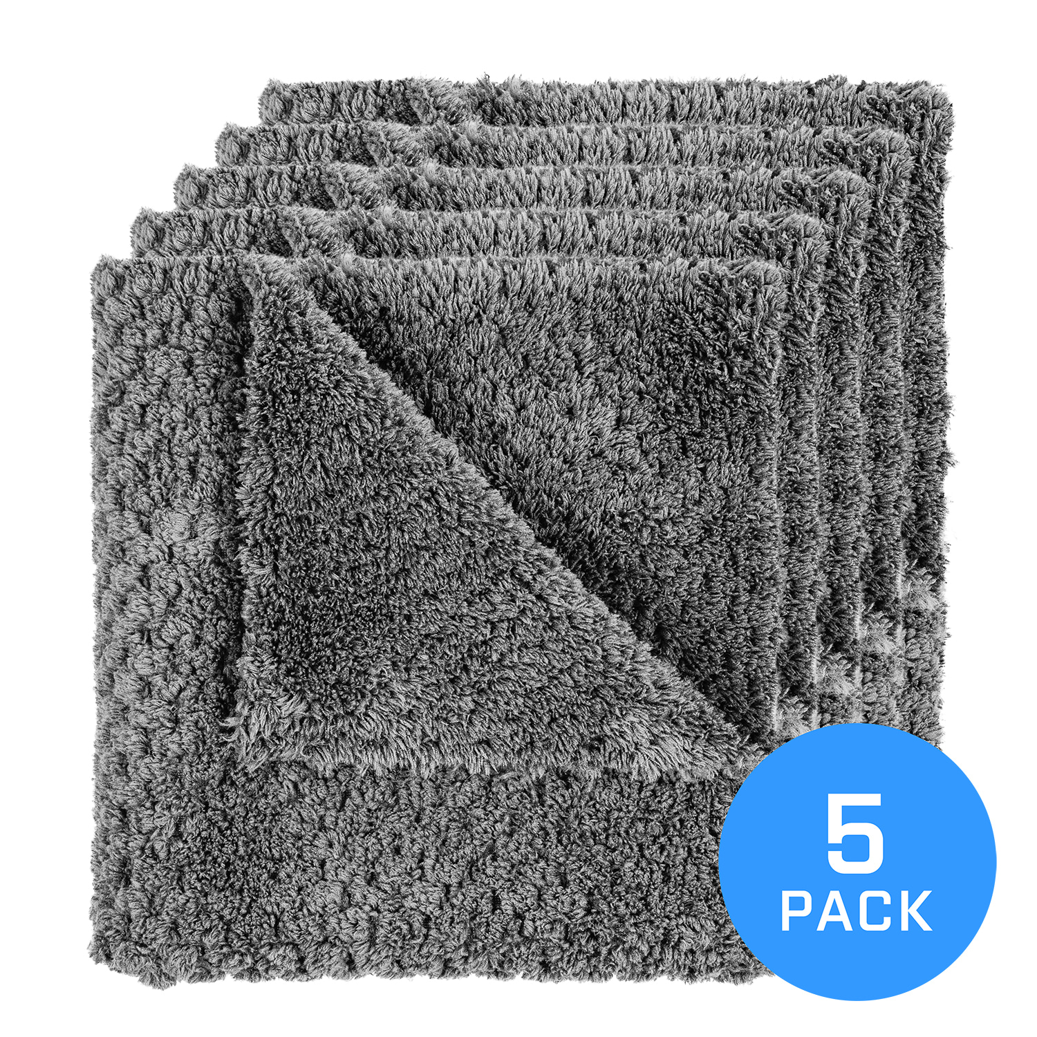 FX Protect STEEL GREY 40x40cm 5 pack - zestaw mikrofibr puszysto-waflowych