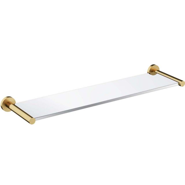 OMNIRES Półka ścienna szklana MODERN PROJECT 55 cm złoto szczotkowane
