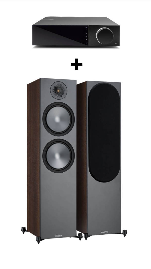 Promo zestaw kolumn monitor audio bronze 500 + wzmacniacz strumieniowy cambridge evo 75