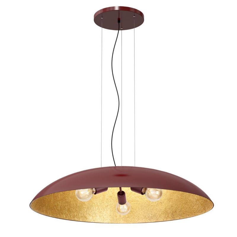 Lampa wisząca Luminex Compo burgundowo-złota wym: 130 x 100 x 100 cm 3xE27 x 15W 1 szt.