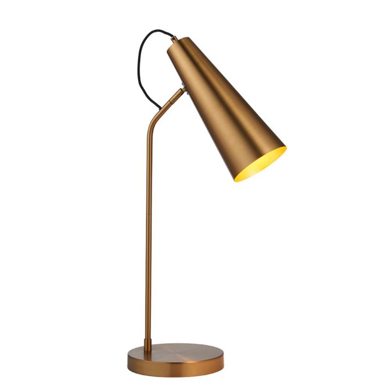Lampa stołowa stożkowy klosz Endon KARNA NEW antyczna mosiężna LED 10W IP20 - 1 szt.