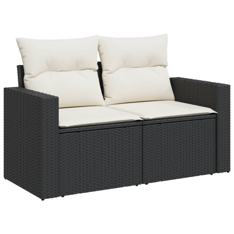 Sofa ogrodowa WaszeMeble z technorattanu czarna z poduszkami WM-366004 1 szt.