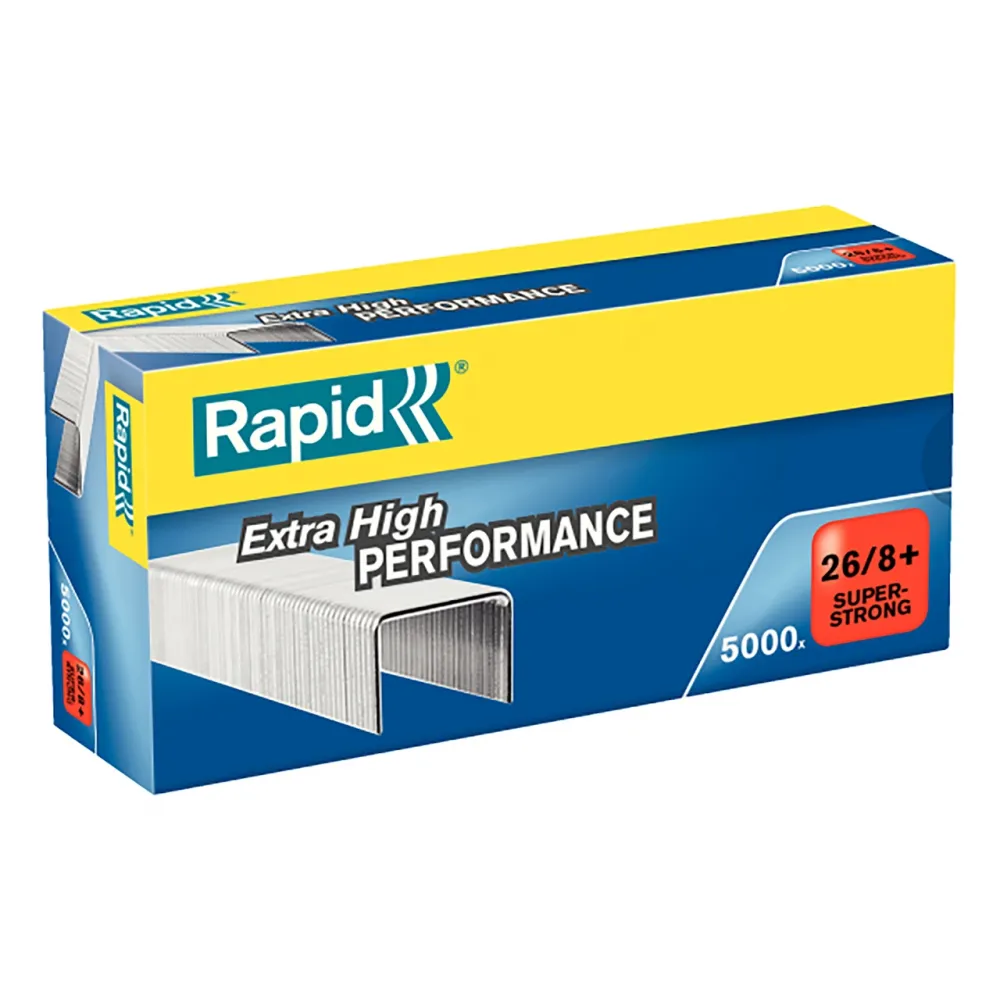 Rapid Super Strong zszywki 26/8+, 5000 szt., srebrne