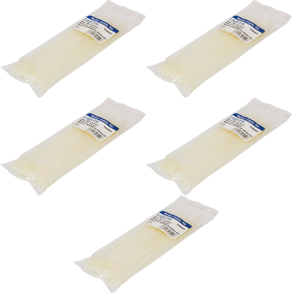 LogiLink opaska zaciskowa 150x2.5 mm, 100 szt, biały