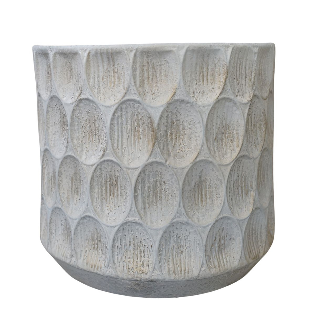 Osłonka metalowa ecru przycierana koła 36x33cm
