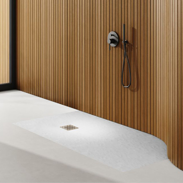 Schedpol Kalait White Stone brodzik prostokątny z maskownicą 120x90 cm biały 3.3117/B/ST-M2