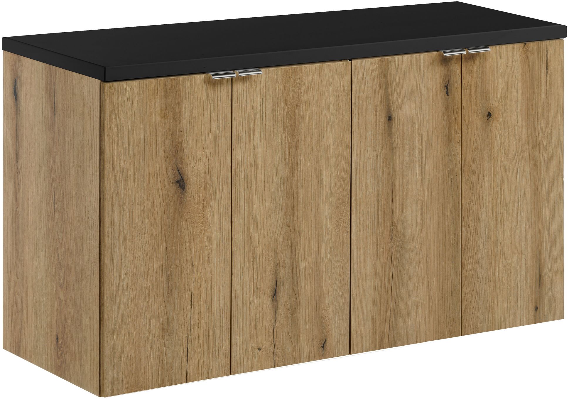 Zestaw Comad Nova Oak/Black szafki 50 cm i 50 cm wiszące dąb z blatem meblowym 100 cm czarny SET-NOA B BLACK 100CM D