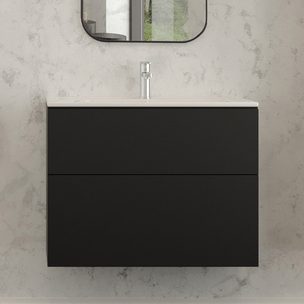 Deante Tubo szafka 80x38,5x60 cm podumywalkowa wisząca czarna STU_NU81 - Wysyłka w 24h