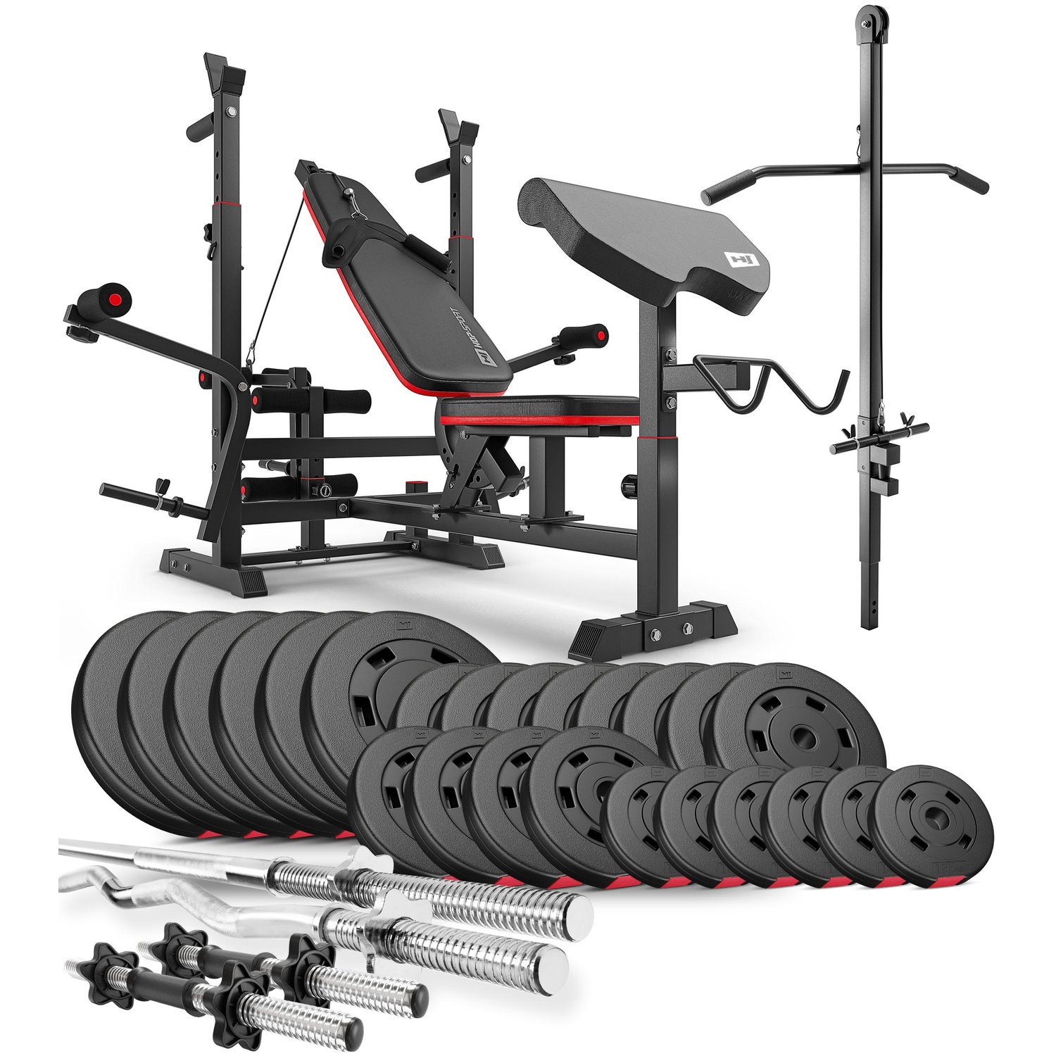 Zestaw kulturystyczny Premium 135kg z ławką hs-1075