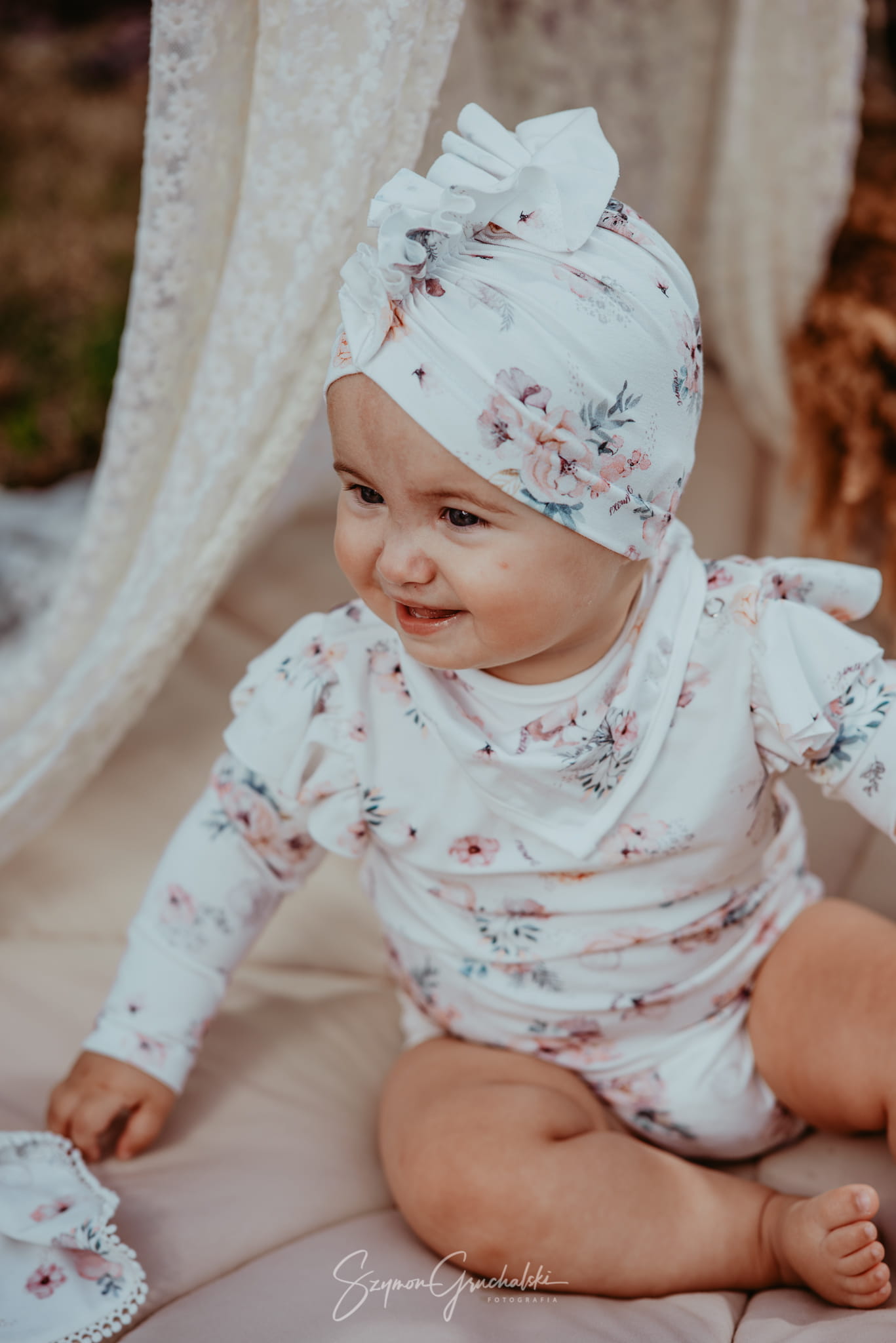 Czapka Turban dla dziewczynki 100% bambus