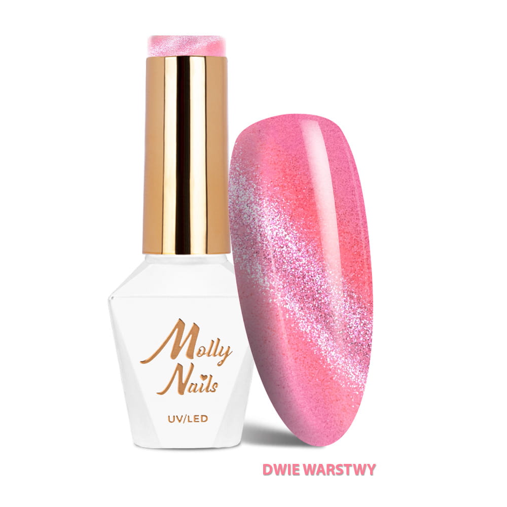Lakier hybrydowy LED/UV Gel Polish Cat Eye Crystal Water Nr 265 Berry Molly Nails HEMA/Di-HEMA Free 8g