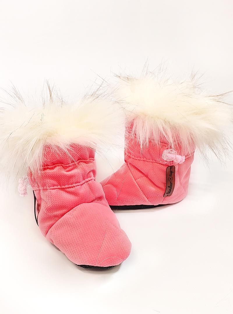 Niechodki niemowlęce ocieplane Happy Feet Hearts Strawberry 0-8 mc